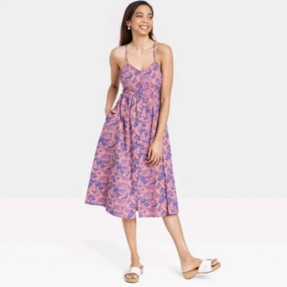 Universal Thread Dresses Universal Thread Pink Purple Floral Midi